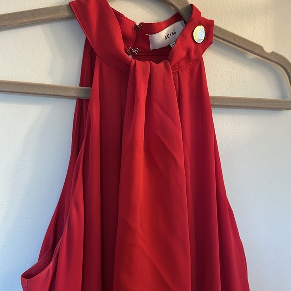 Reiss Pink Nina Halterneck Pleated Midi Dress size 6 - Picture 6 of 10